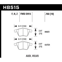 Load image into Gallery viewer, Hawk Performance Performance Ceramic Brake Pads (HB515Z.760)