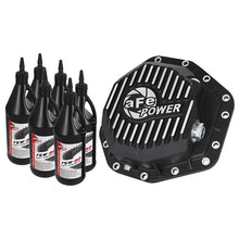 Load image into Gallery viewer, aFe Pro Series Rear Differential Cover Black w/ Machined Fins and Gear Oil (46-70352-WL)