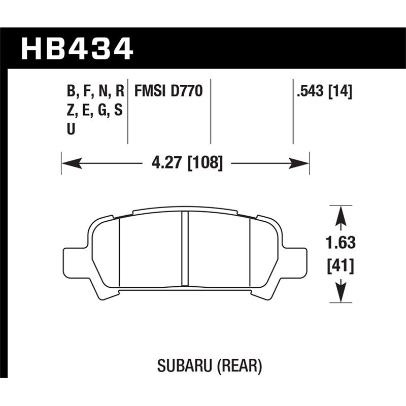 Hawk Performance DTC-60 Brake Pads (HB434G.543)