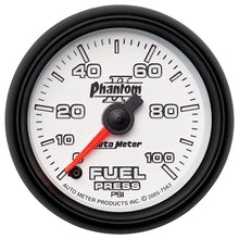 Load image into Gallery viewer, AutoMeter Phantom II 52.4mm Full Sweep Electronic 0-100psi Fuel Pressure Guage (7563)