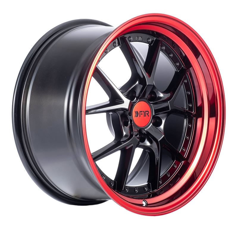 F1R F105 18x9.5 - Gloss Black/ Red Lip Wheel