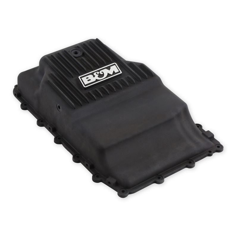 B&M Hi-Tek Heavy-Duty Deep Transmission Pan - Ford 10R80 - Aluminum - Black (71400)