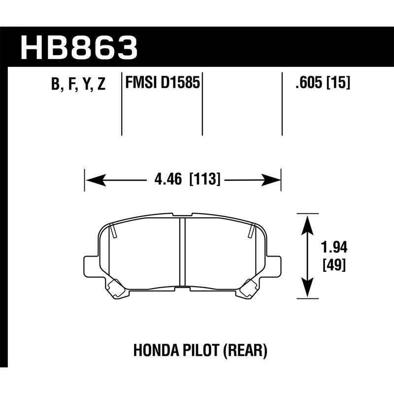 Hawk Performance LTS Brake Pads (HB863Y.605)