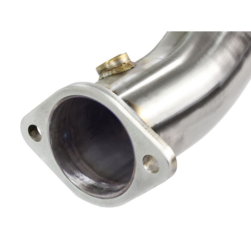 aFe Twisted Steel 3-1/2 to 3 IN 304 Stainless Steel Street Series Down Pipe w/ Cats (48-36701)