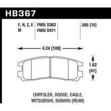 Load image into Gallery viewer, Hawk Performance Street Race Disc Brake Pad for Dodge/Eagle/Mitsubishi/Plymouth (HB367N.606)