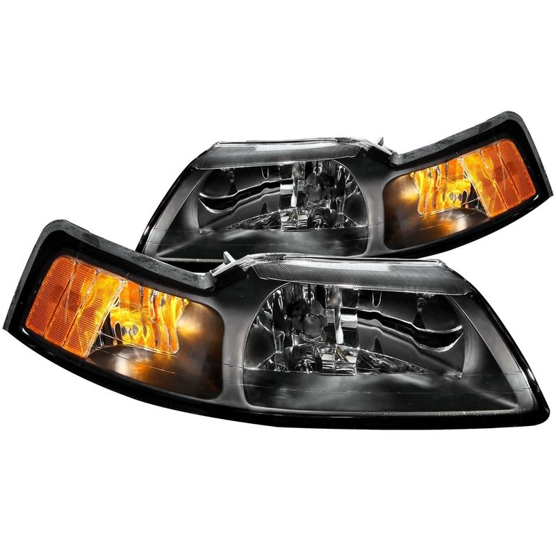 ANZO USA 1999-2004 Ford Mustang Crystal Headlights Black (121040)