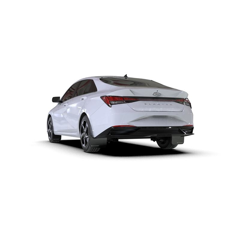 Rally Armor Black Mud Flap/White Logo for 2021-2023 Hyundai Elantra (MF69-UR-BLK-WH)