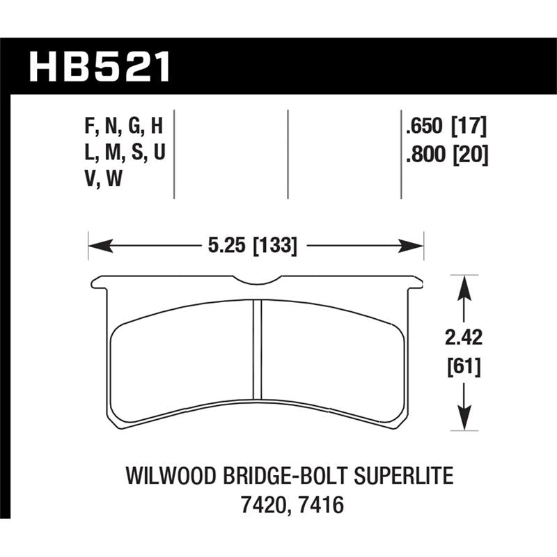 Hawk Performance DTC-30 Disc Brake Pad (HB521W.800)