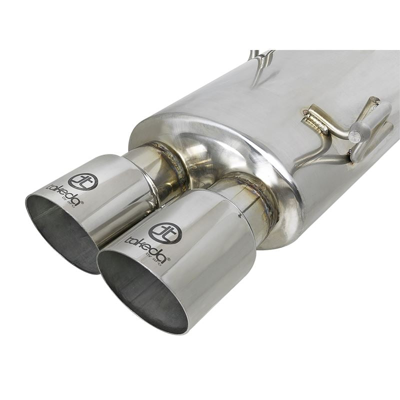 Takeda 3 IN to 2-1/4 IN 304 Stainless Steel Cat-Back Exhaust w/ Polished Tip (49-36801-P)