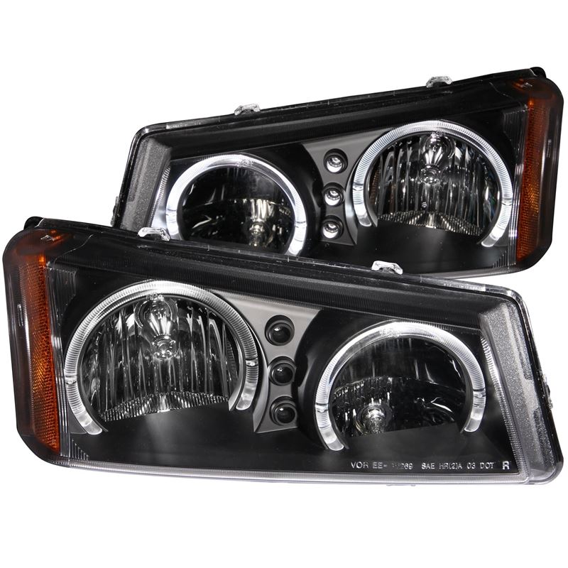 ANZO USA 2003-2006 Chevrolet Silverado 1500 Crystal Headlights w/ Halo Black (111212)