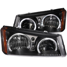 Load image into Gallery viewer, ANZO USA 2003-2006 Chevrolet Silverado 1500 Crystal Headlights w/ Halo Black (111212)