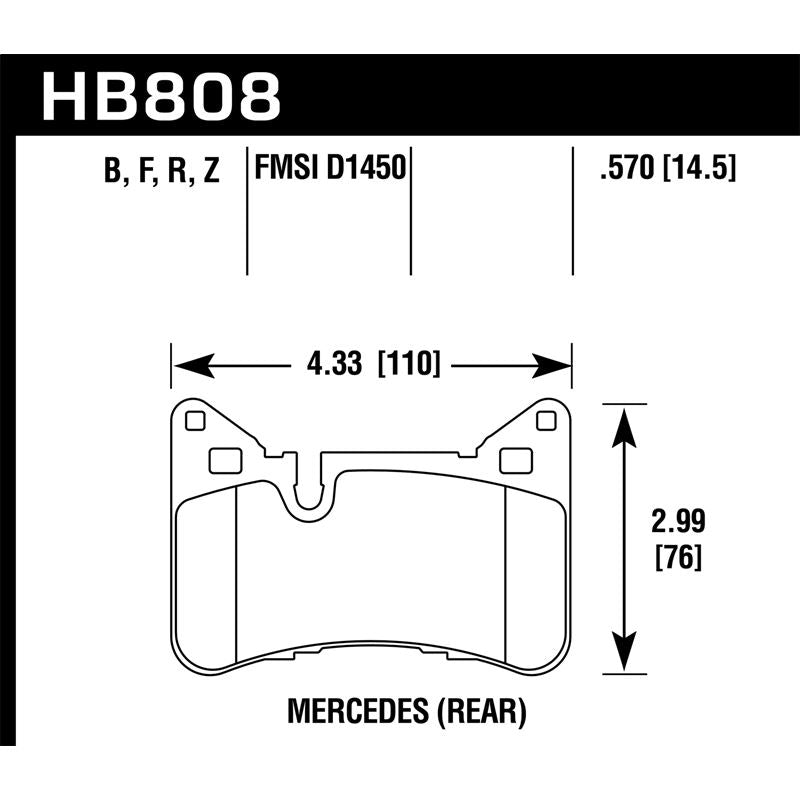 Hawk Performance Performance Ceramic Brake Pads (HB808Z.570)