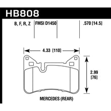 Load image into Gallery viewer, Hawk Performance Performance Ceramic Brake Pads (HB808Z.570)