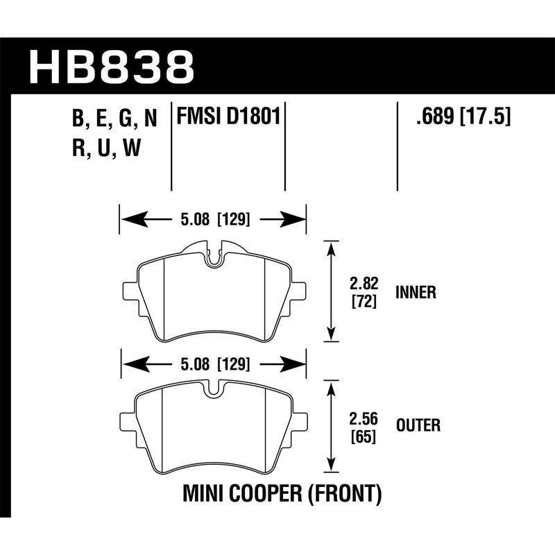 Hawk Performance DTC-70 Brake Pads (HB838U.689)