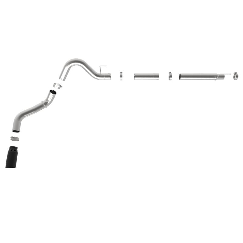 aFe Large Bore-HD 4 IN 409 Stainless Steel DPF-Back Exhaust System w/ Black Tip (49-43106-B)