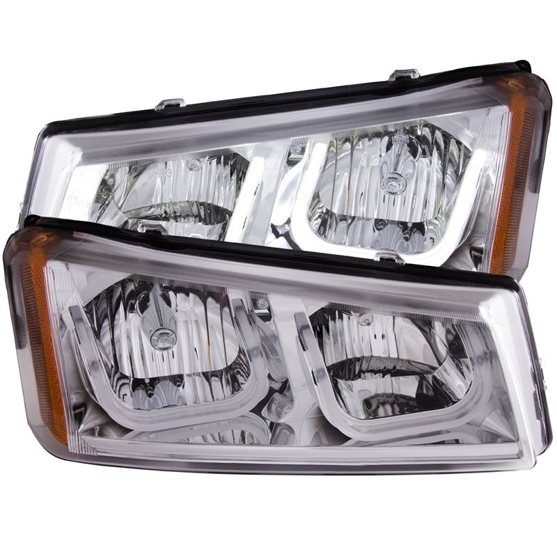 ANZO USA 2003-2006 Chevrolet Silverado 1500 Projector Headlights w/ U-Bar Chrome (111313)