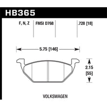 Load image into Gallery viewer, Hawk Performance HPS Brake Pads (HB365F.728)