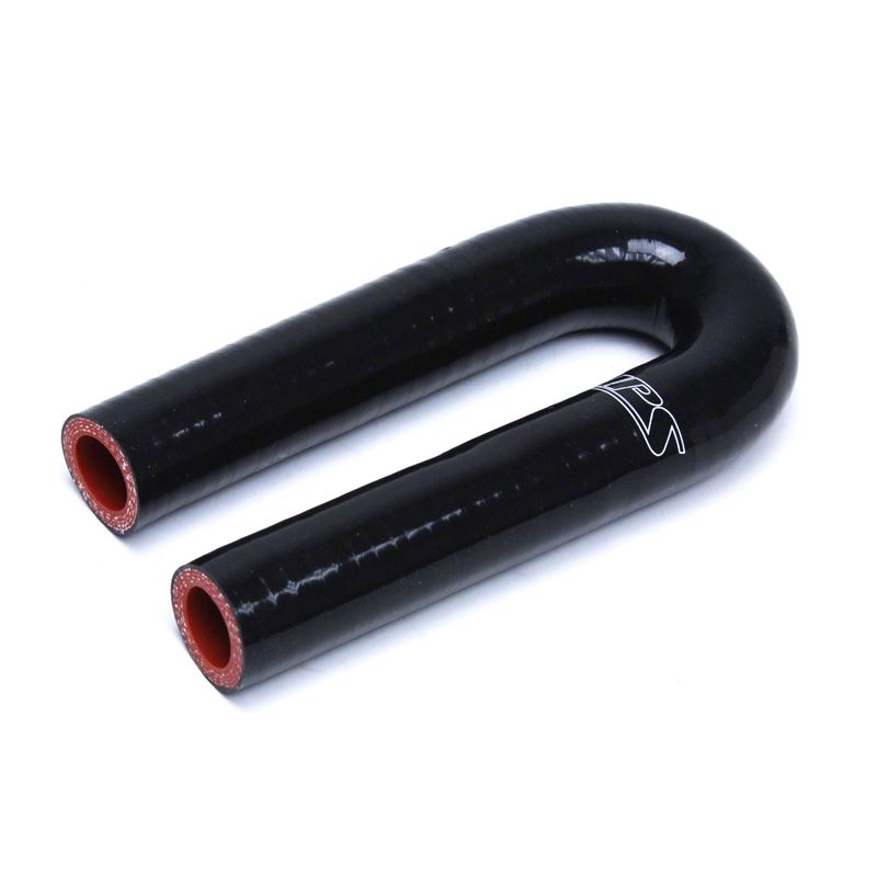 HPS 1/2" ID High Temp 4 ply Reinforced Silicone 180 Degree U Bend Elbow Cou (HTSEC180-050-BLK)