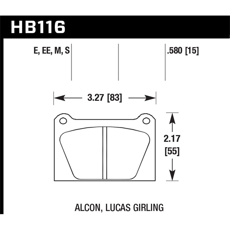 Hawk Performance Motorsports Brake Pads (HB116E.580)