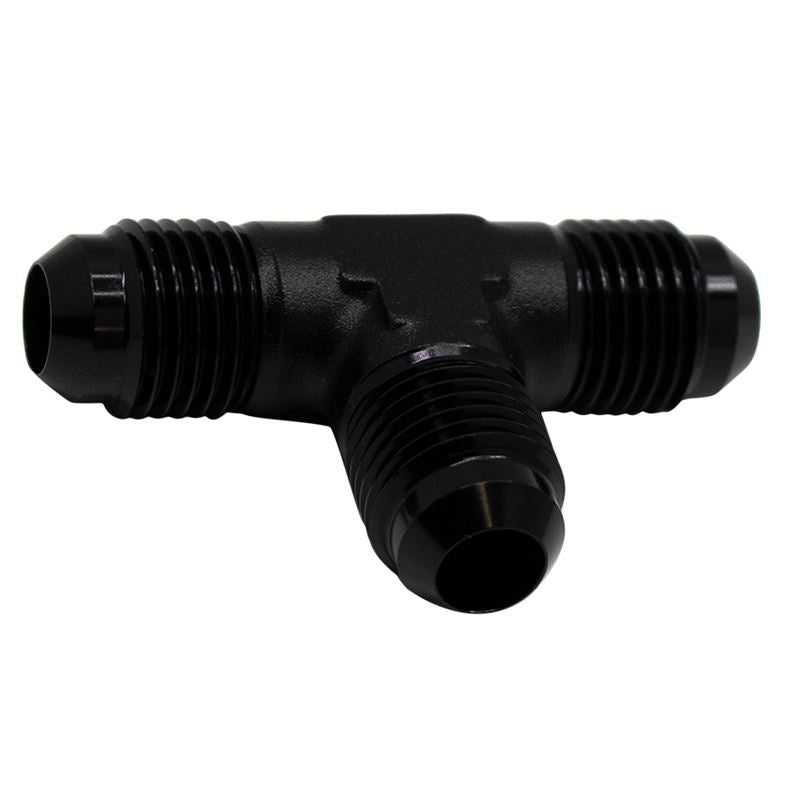 DeatschWerks 6AN Male Flare to 6AN Male Flare to 6AN Male Flare Tee Fitting - Anodized Matte Black(6-02-0721-B)