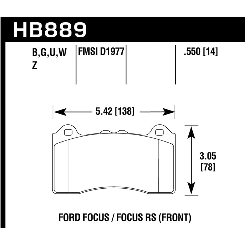 Hawk Performance HPS 5.0 Brake Pads (HB889B.550)