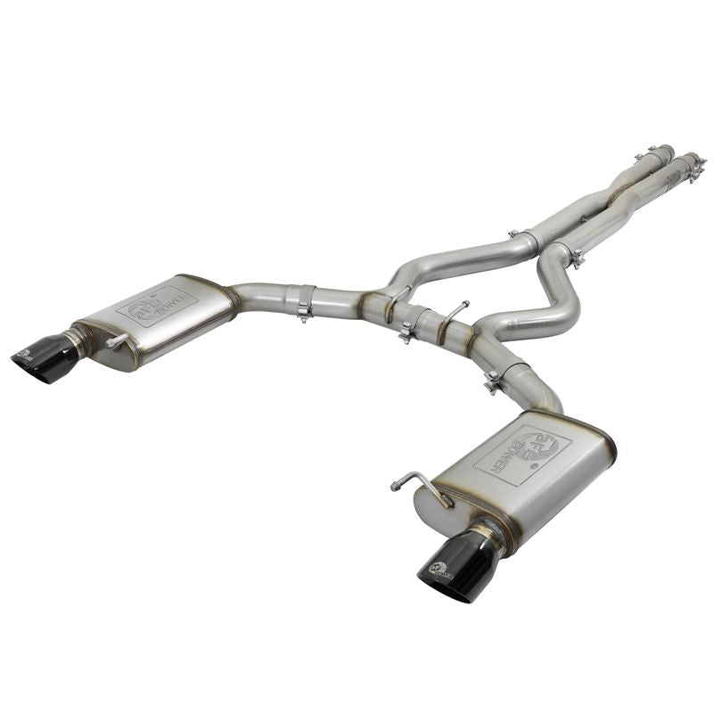 aFe MACH Force-Xp 3 IN 304 Stainless Steel Cat-Back Exhaust System w/Black Tip (49-33072-1B)