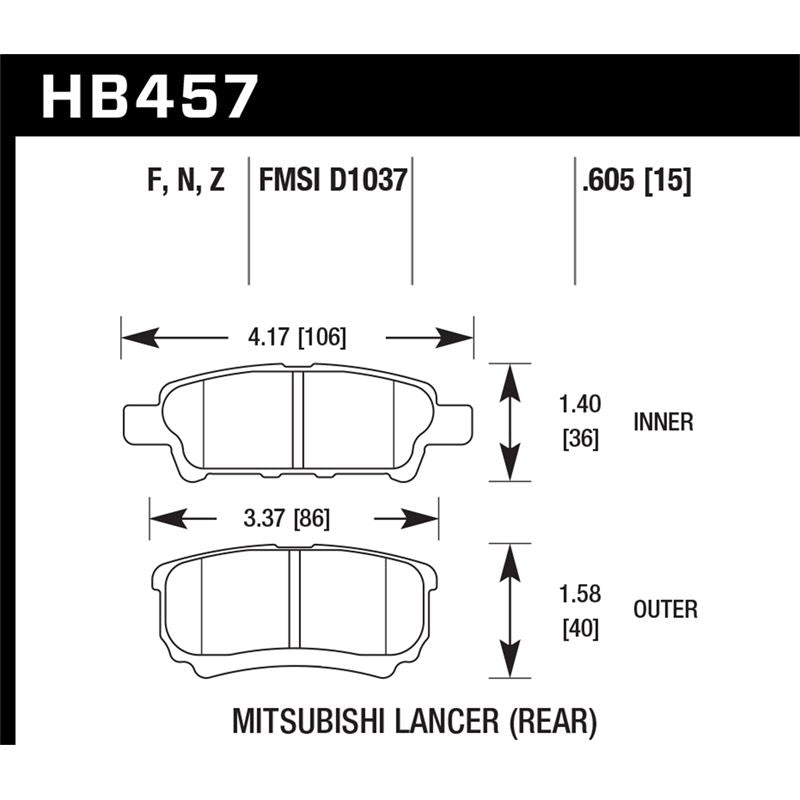 Hawk Performance Performance Ceramic Brake Pads (HB457Z.605)