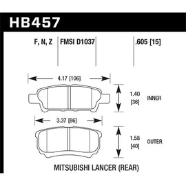 Hawk Performance Performance Ceramic Brake Pads (HB457Z.605)