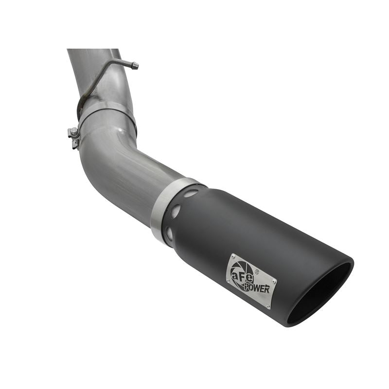 aFe Large Bore-HD 5 IN 409 Stainless Steel DPF-Back Exhaust System w/Black Tip (49-44081-B)