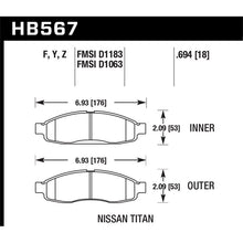 Load image into Gallery viewer, Hawk Performance Performance Ceramic Brake Pads (HB567Z.694)