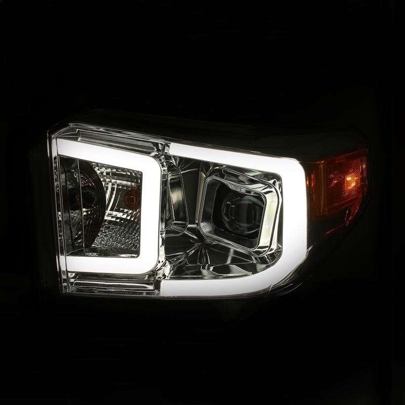 ANZO USA Projector Headlight Set w/Plank Style Switchback Chrome w/Amber Pair (111415)