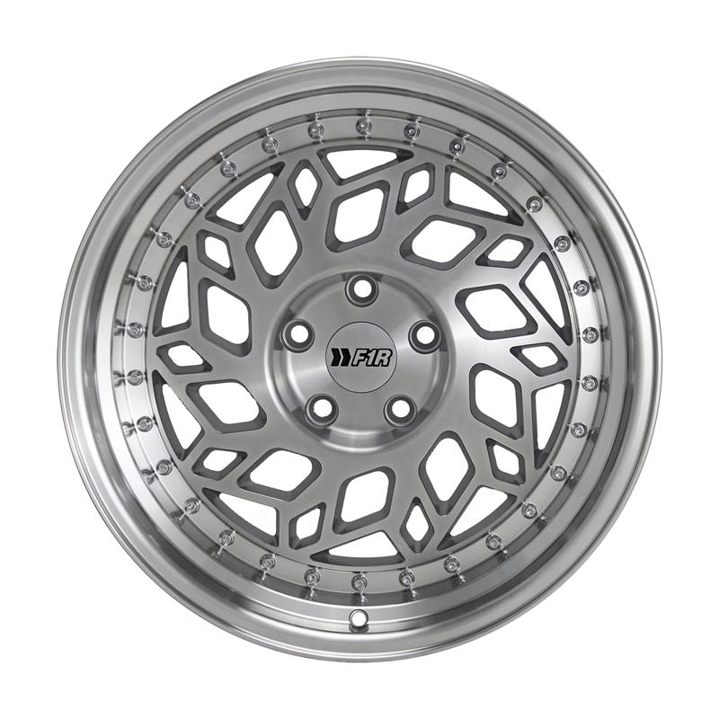 F1R R32 18x8.5 - Machine Silver/ Polish Lip Wheel