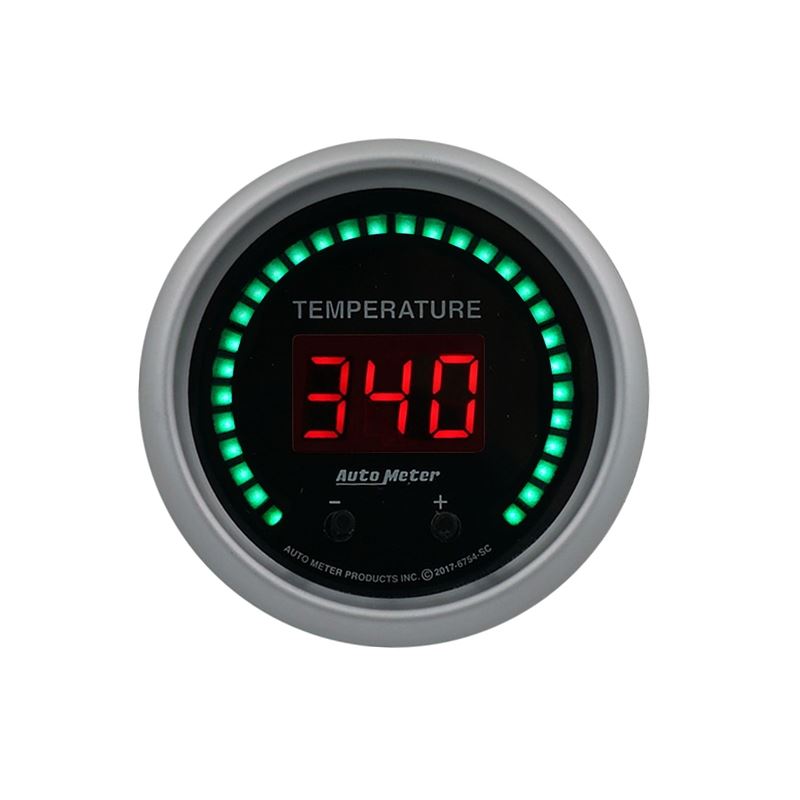 AutoMeter 52.4mm Black Switchable 60-340 Degrees F / 40-170 Degrees C Sport-Comp Elite Digital Gauge (6754-SC)