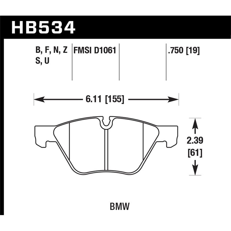 Hawk Performance DTC-70 Brake Pads (HB534U.750)