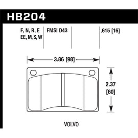 Hawk Performance HT-10 Brake Pads (HB204S.615)