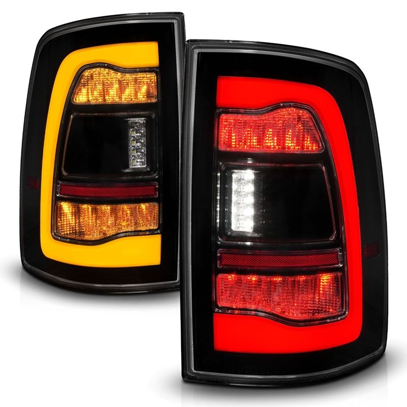 ANZO USA Sequential LED Taillights Smoke Black w/Switchback Amber Signal for 09-18 Dodge Ram 1500 (311472)