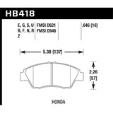 Hawk Performance Blue 9012 Brake Pads (HB418E.646)