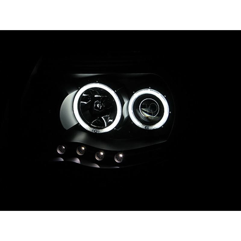 ANZO USA 2005-2011 Toyota Tacoma Projector Headlights w/ Halo Black (121282)