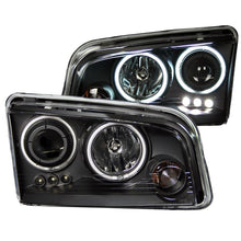 Load image into Gallery viewer, ANZO USA 2006-2010 Dodge Charger Projector Headlights w/ Halo Black (121381)