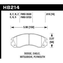 Load image into Gallery viewer, Hawk Performance Blue 9012 Brake Pads (HB214E.618)