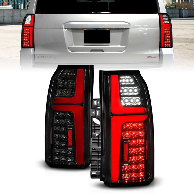 ANZO USA Sequential LED Tube Taillights Black for 15-20 Chevrolet Tahoe (311468)