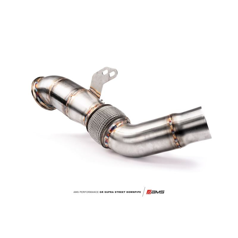 AMS Toyota GR Supra Street Downpipe w/ EPA-verified Ultra High Flow GESI Cat (AMS.38.05.0001-2)