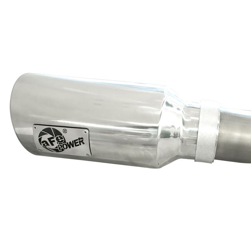 aFe Large Bore-HD 3 IN 409 Stainless Steel DPF-Back Exhaust System w/Polished Tip (49-42044-P)