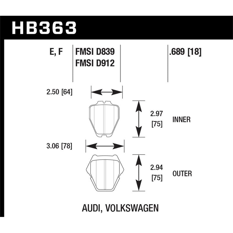 Hawk Performance Blue 9012 Brake Pads (HB363E.689)