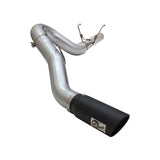 aFe Large Bore-HD 5 IN 409 Stainless Steel DPF-Back Exhaust System w/Black Tip (49-42051-1B)