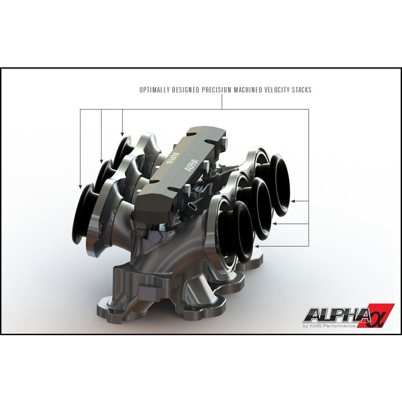 ALPHA R35 Carbon Fiber Intake Manifold - w/ Aux Fuel Rail (12 injectors), Green (ALP.07.08.0101-27)