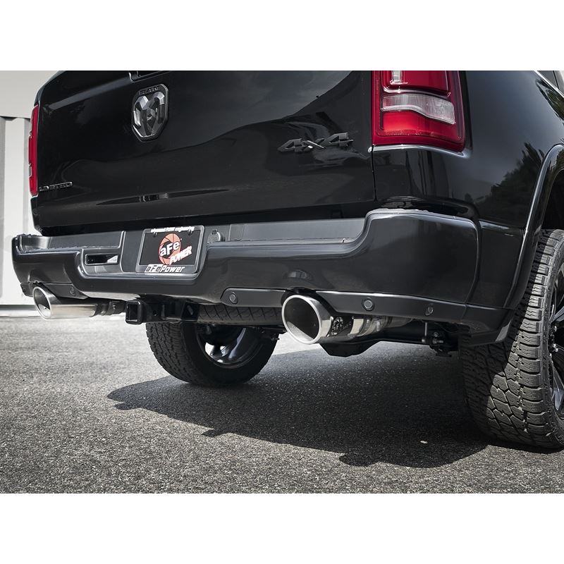 aFe Large Bore-HD 3 IN 409 Stainless Steel DPF-Back Exhaust System w/Polished Tip for 2020-2021 Ram 1500(49-42080-P)