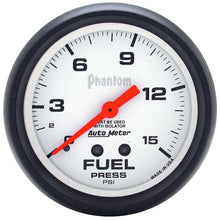 Load image into Gallery viewer, AutoMeter Phantom 2 5/8in 15psi Mechanical w/ Isolator Fuel Pressure Gauge (5813)