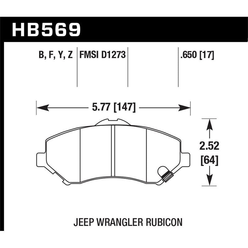 Hawk Performance Performance Ceramic Brake Pads (HB569Z.650)