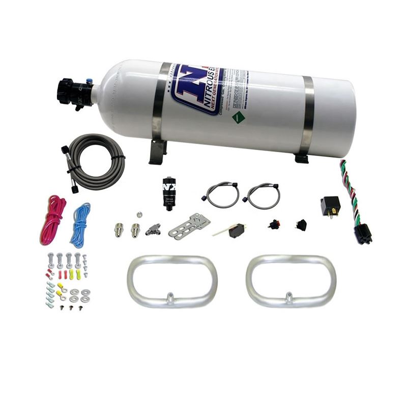 Nitrous Express Dual Ntercooler Ring System (2 - 6 x 6 Rings) w/15lb Bottle (22200-15)